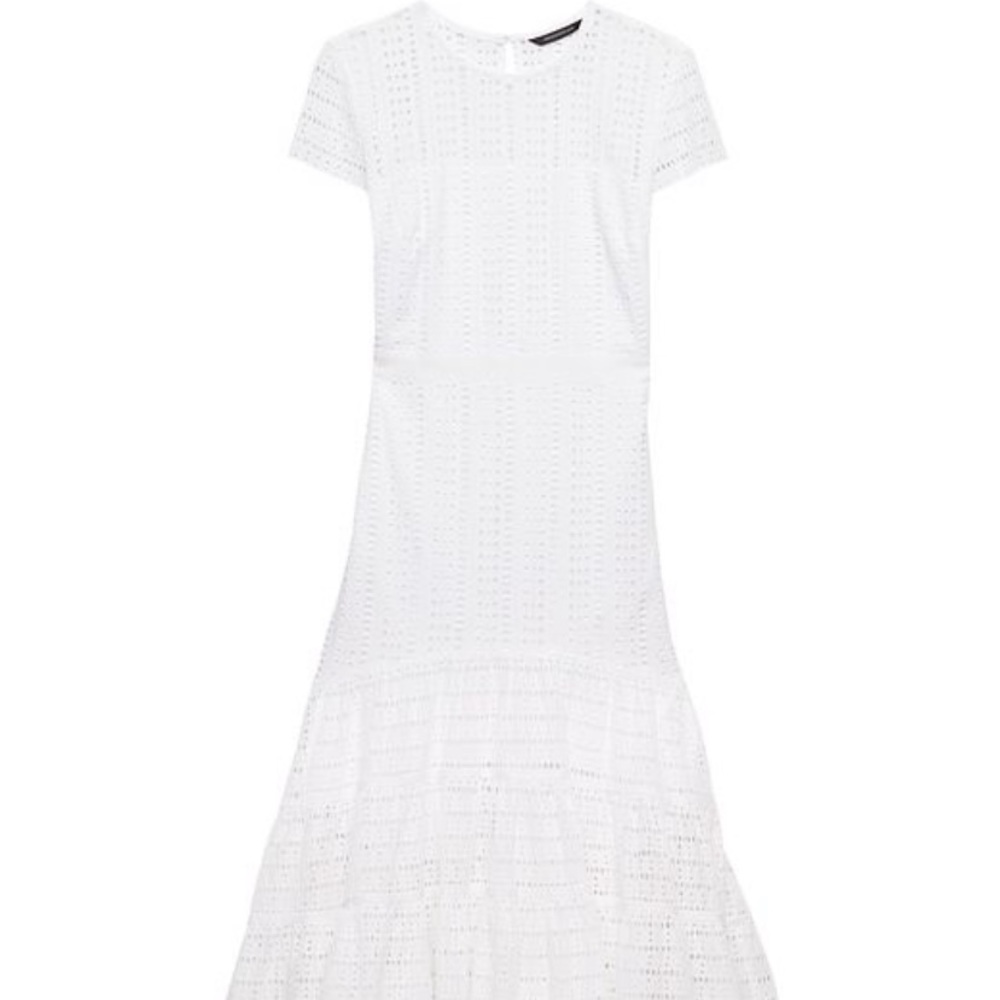 Banana republic white eyelet maxi tiered dress. Size 0.